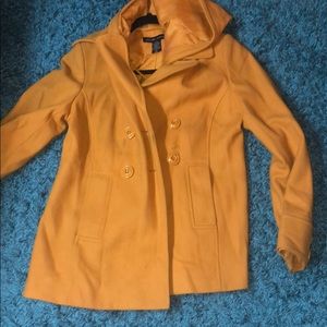 Yellow Mustard NY and Company Peat coat with hood
